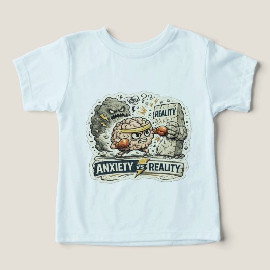 Anxiété vs Réalité Humour Mental Drôle Il (Design Recto)
