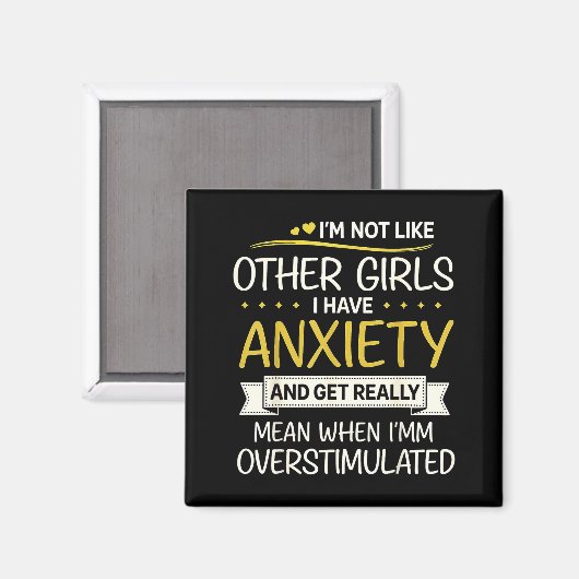 Anxiety Humor For Women With Overstimulation  Magneet (Voorkant / Achterkant)