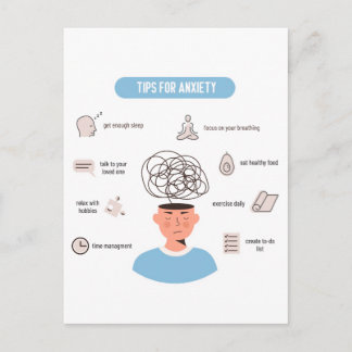Anxiety Tips Minimal Mental Health Art Briefkaart