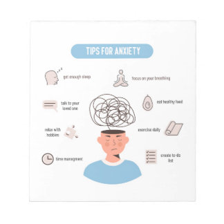 Anxiety Tips Minimal Mental Health Art Notitieblok