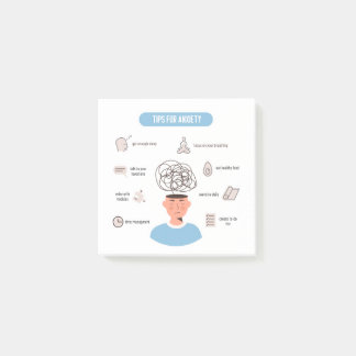 Anxiety Tips Minimal Mental Health Art Post-it® Notes