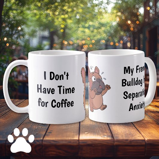 Anxious French Bulldog Cartoon Coffee Mug