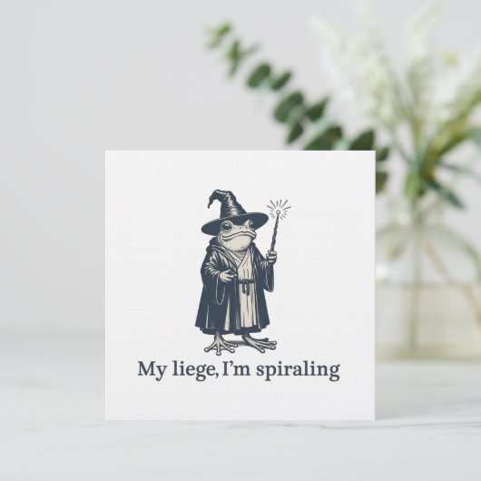 Anxious Frog Wizard Funny ADHD Neurodiversity  Kaart (Staand voorkant)