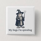 Anxious Frog Wizard Funny ADHD Neurodiversity Vierkante Button 5,1 Cm (Voorkant)