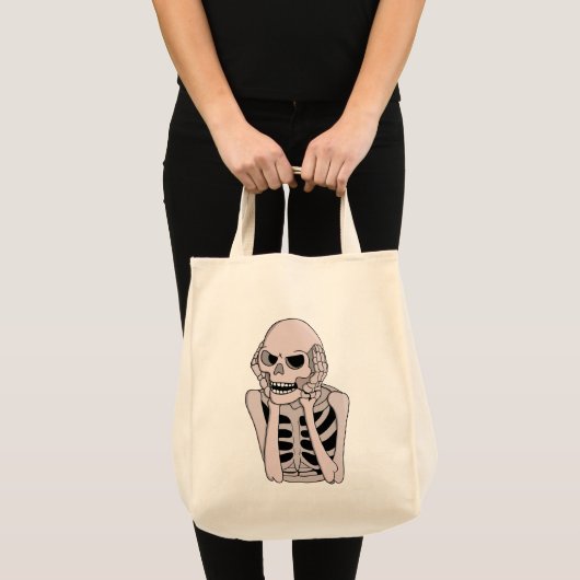 Anxious Skeleton Sketch Tote Bag (Voorkant (product))