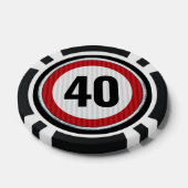 ANY AGE 40th Birthday Speed Limit Sign Poker Chips (Enkel)