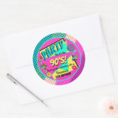 ANY AGE 90's retro verjaardagsfeestje dank u gunst Ronde Sticker (Envelop)