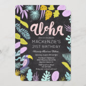 ANY AGE - Aloha tropische palm verjaardagsuitnodig Kaart (Voorkant / Achterkant)