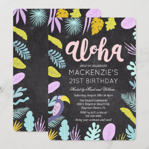 ANY AGE - Aloha tropische palm verjaardagsuitnodig Kaart