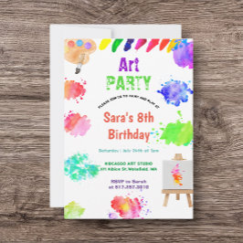ANY AGE Art Party Paint Party Birthday Kaart