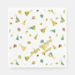 Any Age Birthday Celebration Silhouette Pattern Servet