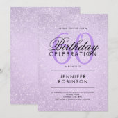 Any Age Birthday Lavender Purple Glitter Paint Kaart (Voorkant / Achterkant)