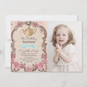 ANY AGE - Bloementhee Verjaardagsuitnodiging Kaart (Voorkant)