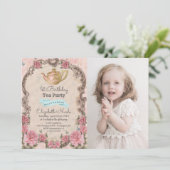 ANY AGE - Bloementhee Verjaardagsuitnodiging Kaart (Staand voorkant)