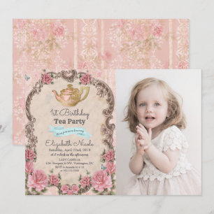 ANY AGE - Bloementhee Verjaardagsuitnodiging Kaart