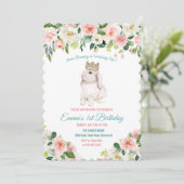 ANY AGE - Bunny Waterverf Verjaardagsuitnodiging Kaart (Staand voorkant)