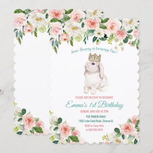 ANY AGE - Bunny Waterverf Verjaardagsuitnodiging Kaart