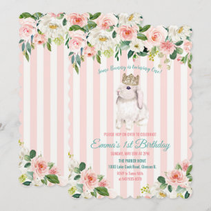 ANY AGE - Bunny Waterverf Verjaardagsuitnodiging Kaart