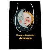 Any Age Celestial Pyjama Verjaardag Zwart Medium Cadeauzakje (Voorkant)