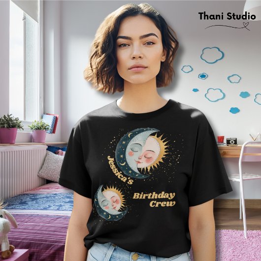 Any Age  Celestial Pyjama Verjaardag Zwart T-shirt