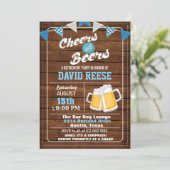 ANY AGE - Cheers and Beers Uitnodiging tot pensioe (Staand voorkant)