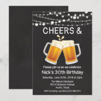 ANY AGE - Cheers & Beers Verjaardagsuitnodiging