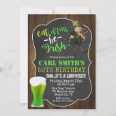 ANY AGE - Eat Drink Be Irish Verjaardagsuitnodigin Kaart (Voorkant)