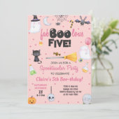 ANY AGE fa-boo-lous Halloween girl boo-thday. Kaart (Staand voorkant)