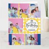 Any Age Feminine Yellow 7 Fotocollage Verjaardag Kaart (Voorkant)