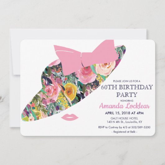 ANY AGE - Floral Pet Verjaardagsuitnodiging Kaart (Voorkant)