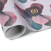 Any Age Goud Blauw Lavendel Paarse Hydrangeas Gift Cadeaupapier (Rol Hoek)