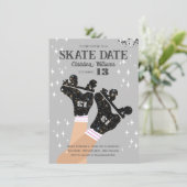Any Age Gray Disco Roller Schaats Verjaardag Kaart (Staand voorkant)