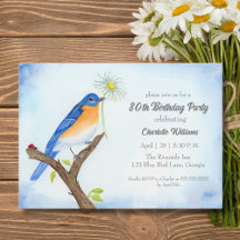 Any Age Happy April Birthday with Bluebird