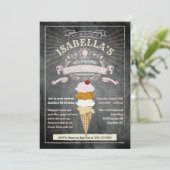 ANY AGE - Ice Cream Parlor Verjaardag uitnodiging (Staand voorkant)