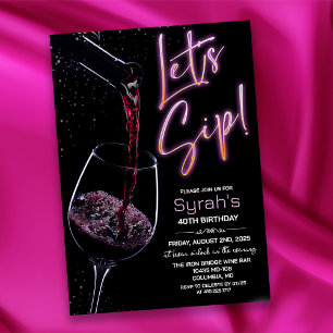 ANY AGE - Laten we nippen verjaardag uitnodiging