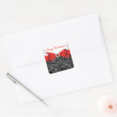 Any Age Luxury Glitter Red Bow Sticker (Envelop)