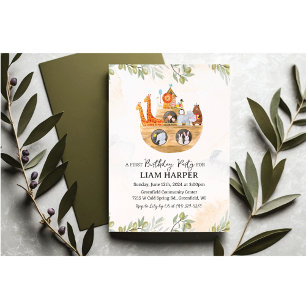 ANY AGE - Noah's Ark verjaardagsuitnodiging Kaart