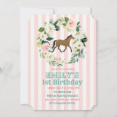ANY AGE - Paard Bloemen Verjaardagsfeest Uitnodigi Kaart (Voorkant)