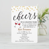 ANY AGE - Proost Wijn Verjaardag Uitnodiging (Staand voorkant)