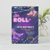 ANY AGE - Roller Schaats Verjaardagsuitnodiging Kaart (Staand voorkant)