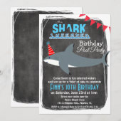 ANY AGE - Shark Pool Party Verjaardag uitnodiging (Voorkant / Achterkant)