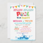 ANY AGE - Splish Splash Dual Pool Party uitnodigin Kaart (Voorkant)