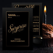 Any Age Surprise Zwart Goud Verjaardagsfeest Kaart