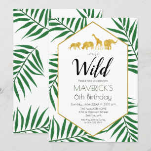 ANY AGE - Verjaardag Oerwoud Safari Invitation Kaart