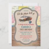 ANY AGE -  Vliegtuig Jongen Verjaardagsuitnodiging Kaart (Voorkant)