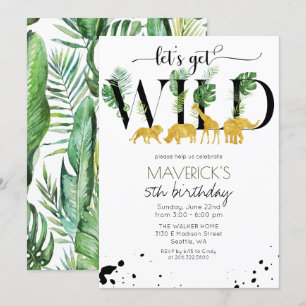 ANY AGE - Wild Birthday Oerwoud Safari Invitation Kaart