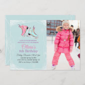 ANY AGE - Winter schaatsen Verjaardag uitnodiging (Voorkant / Achterkant)