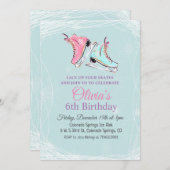 ANY AGE - Winter schaatsen Verjaardag uitnodiging (Voorkant / Achterkant)