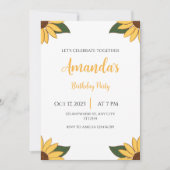 Any Age Zonnebloem Verjaardag uitnodiging (Voorkant)