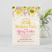 ANY AGE - Zonnebloem Verjaardagsfeestuitnodiging Kaart (Staand voorkant)